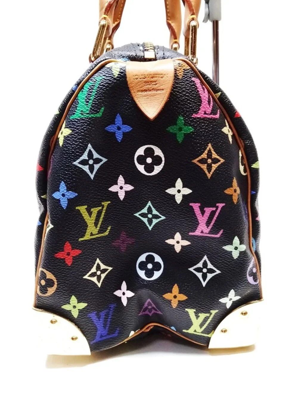 Authentic Louis Vuitton Speedy 30 Multicolor Monogram Black Canvas Murakami Bag